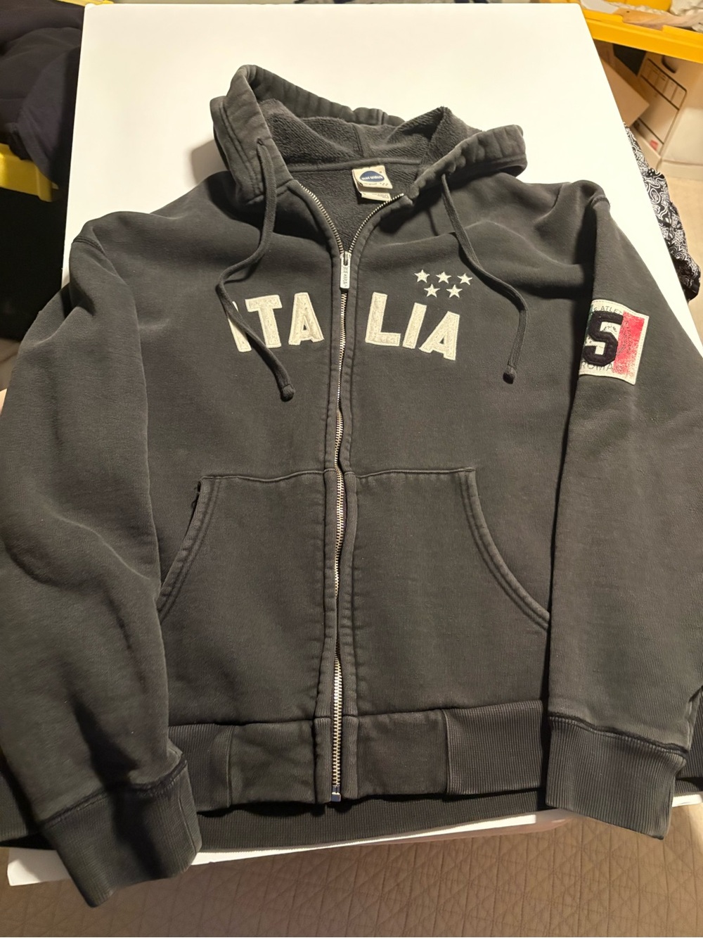 Italia Zip-Up Hoodie - Black
